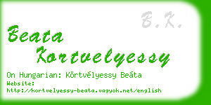beata kortvelyessy business card