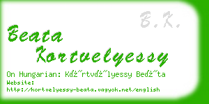 beata kortvelyessy business card